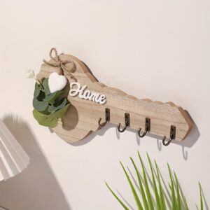 1PC HOME WOODEN KEY SHAPED HOOK