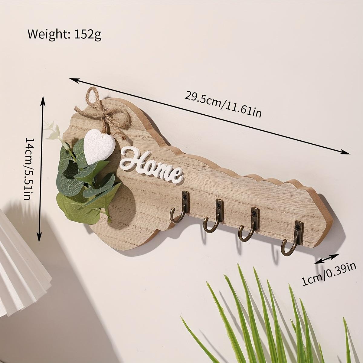 1PC HOME WOODEN KEY SHAPED HOOK - Image 2