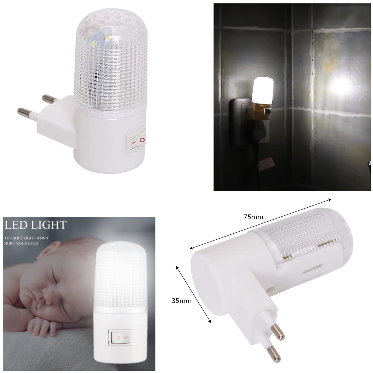 2PC Wall Mounting Night Lamp Bulb Holder - Image 2